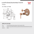 Load image into Gallery viewer, Solid Brass Wall Mixer Tap with Diverter Trim Kit (Match CLPD) - Brushed Nickel | LUCID PIN