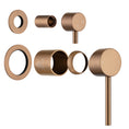 Load image into Gallery viewer, LUCID PIN Wall Diverter Mixer with Separate Cover Plate - Brushed Copper