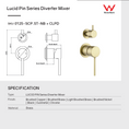 Load image into Gallery viewer, LUCID PIN Wall Diverter Mixer with Separate Cover Plate - Brushed Copper