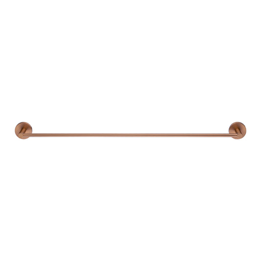 Stainless Steel 800mm Single Towel Rail - Brushed Copper - LUCID PIN