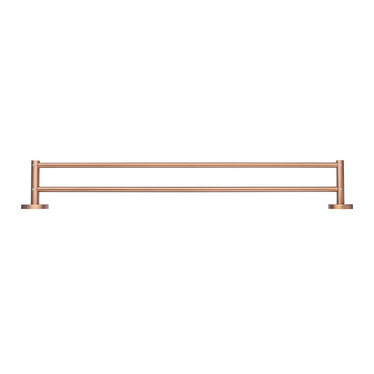 Stainless Steel 790mm Double Towel Rail - Brushed Copper - LUCID PIN
