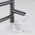 Load image into Gallery viewer, Stainless Steel Heated Towel Rack 4 Bars Round- Brushed Gunmetal Grey