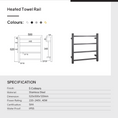 Load image into Gallery viewer, Stainless Steel Heated Towel Rack 4 Bars Square - Gunmetal Grey