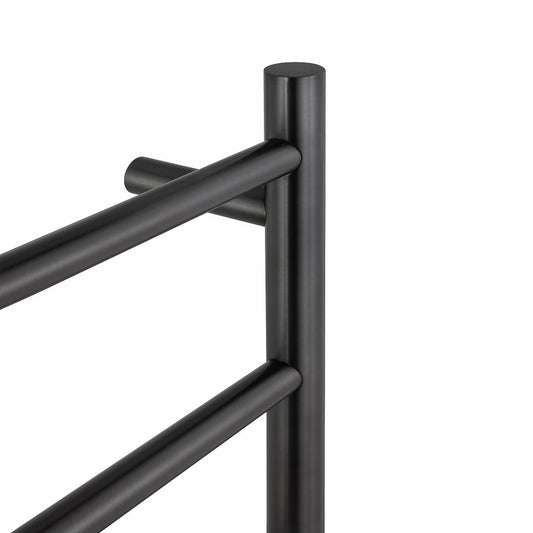 Stainless Steel Heated Towel Rack 6 Bars Round - Brushed Gunmetal Dark Grey