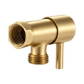Load image into Gallery viewer, Solid Brass Toilet Stop Tap One Pair – Round 1/4 Turn – Brushed Brass
