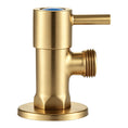 Load image into Gallery viewer, Solid Brass Toilet Stop Tap One Pair – Round 1/4 Turn – Brushed Brass