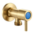 Load image into Gallery viewer, Solid Brass Toilet Stop Tap One Pair – Round 1/4 Turn – Brushed Brass