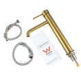 Load image into Gallery viewer, Solid Brass Tall Basin Mixer - Brushed Brass Gold - LUCID PIN