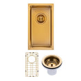Load image into Gallery viewer, Stainless Steel Single Bowl Kitchen Sink 250 x 450mm - Brushed Brass