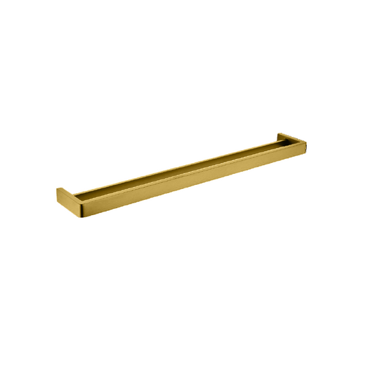 Stainless Steel 800mm Double Towel Rail - Brushed Brass Gold - IVANO