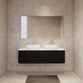 Load image into Gallery viewer, Bergen 1500mm Wall Hung Fluted Vanity Cabinet Double Bowl - Matte Black
