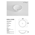 Load image into Gallery viewer, CLAYA Bowl-33 Ceramic Above Counter Basin – 330mm Round Matte White