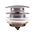 Load image into Gallery viewer, Solid Brass Mushroom Bathtub Pop Up Waste without Overflow - Brushed Nickel Silver