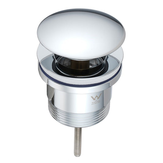 Solid Brass Universal Pop-Up Waste with Overflow - Chrome Silver