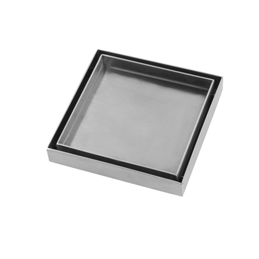 Stainless Steel Tile Insert Drain 120x120mm - Chrome Silver