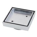 Load image into Gallery viewer, Solid Brass Tile Insert Drain 115x115mm with 100mm Outlet - Chrome Silver