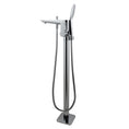 Load image into Gallery viewer, Solid Brass Freestanding Bath Tap with Handheld Shower - Chrome Silver