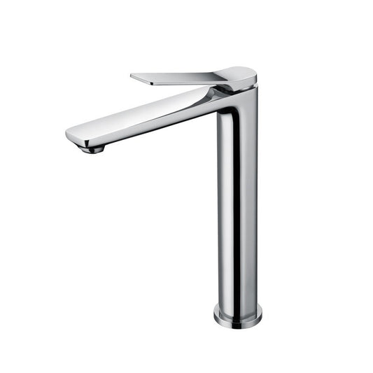 Solid Brass Tall Basin Mixer - Chrome Silver - RUSHY