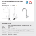 Load image into Gallery viewer, Solid Brass Standard Kitchen Mixer - Gunmetal Grey