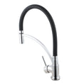 Load image into Gallery viewer, Solid Brass Pull Down Rubber Kitchen Mixer 360-Degree Swivel Spout - Chrome Silver