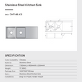 Load image into Gallery viewer, Stainless Steel Handmade Double Bowl Kitchen Sink with Drain Board 1160*460*230mm- Chrome Silver