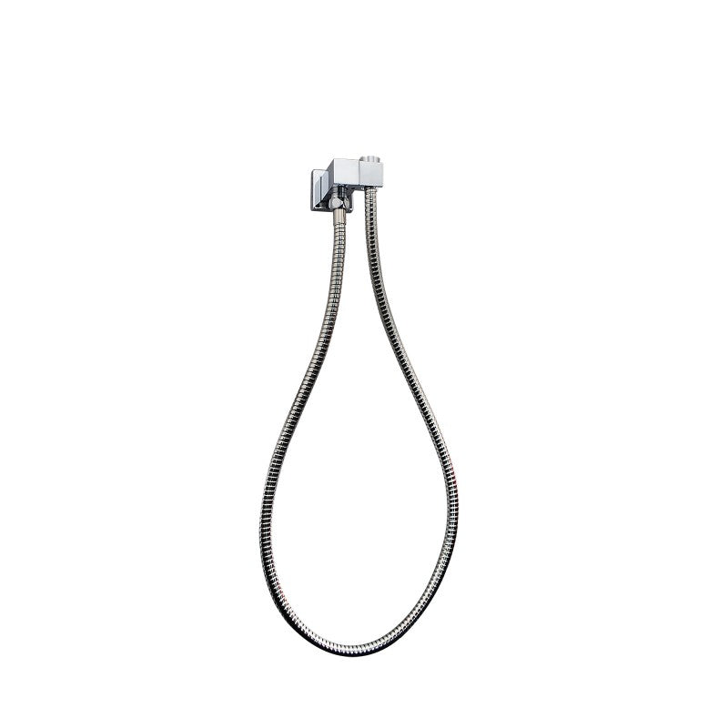 Fixed Handheld Shower Rail Square - Stainless Steel & Solid Brass - Chrome Silver