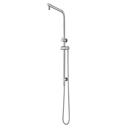 Stainless Steel & Solid Brass Shower Rail Round - Chrome Silver