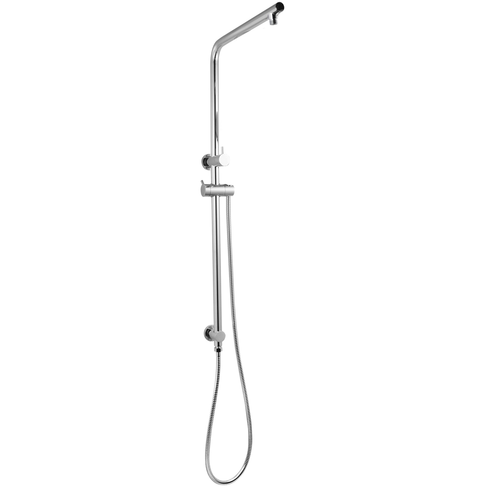 Stainless Steel & Solid Brass Shower Rail Round - Chrome Silver