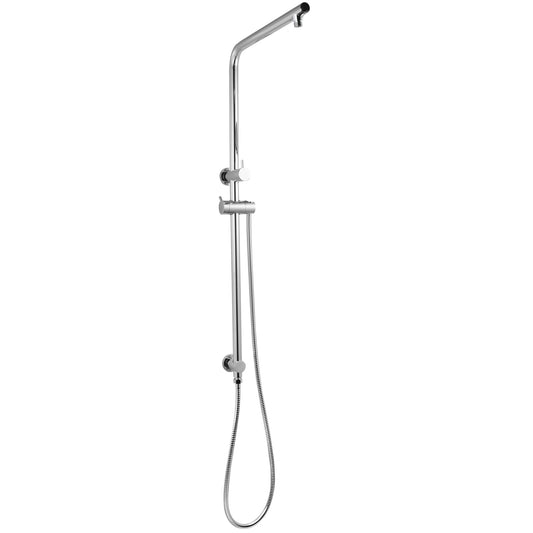 Stainless Steel & Solid Brass Shower Rail Round - Chrome Silver