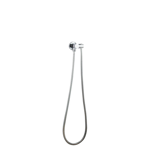 Fixed Handheld Shower Rail Round - Stainless Steel & Solid Brass - Chrome Silver