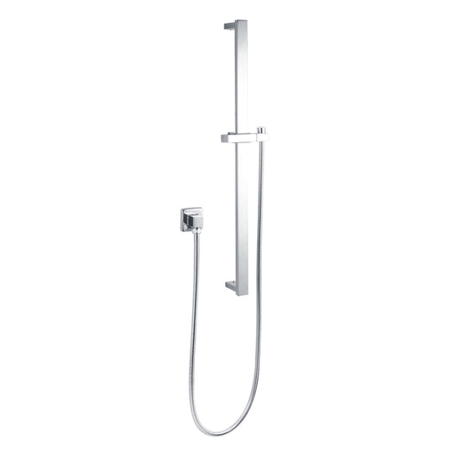 Handheld Shower Rail Square - Stainless Steel & Solid Brass - Chrome Silver