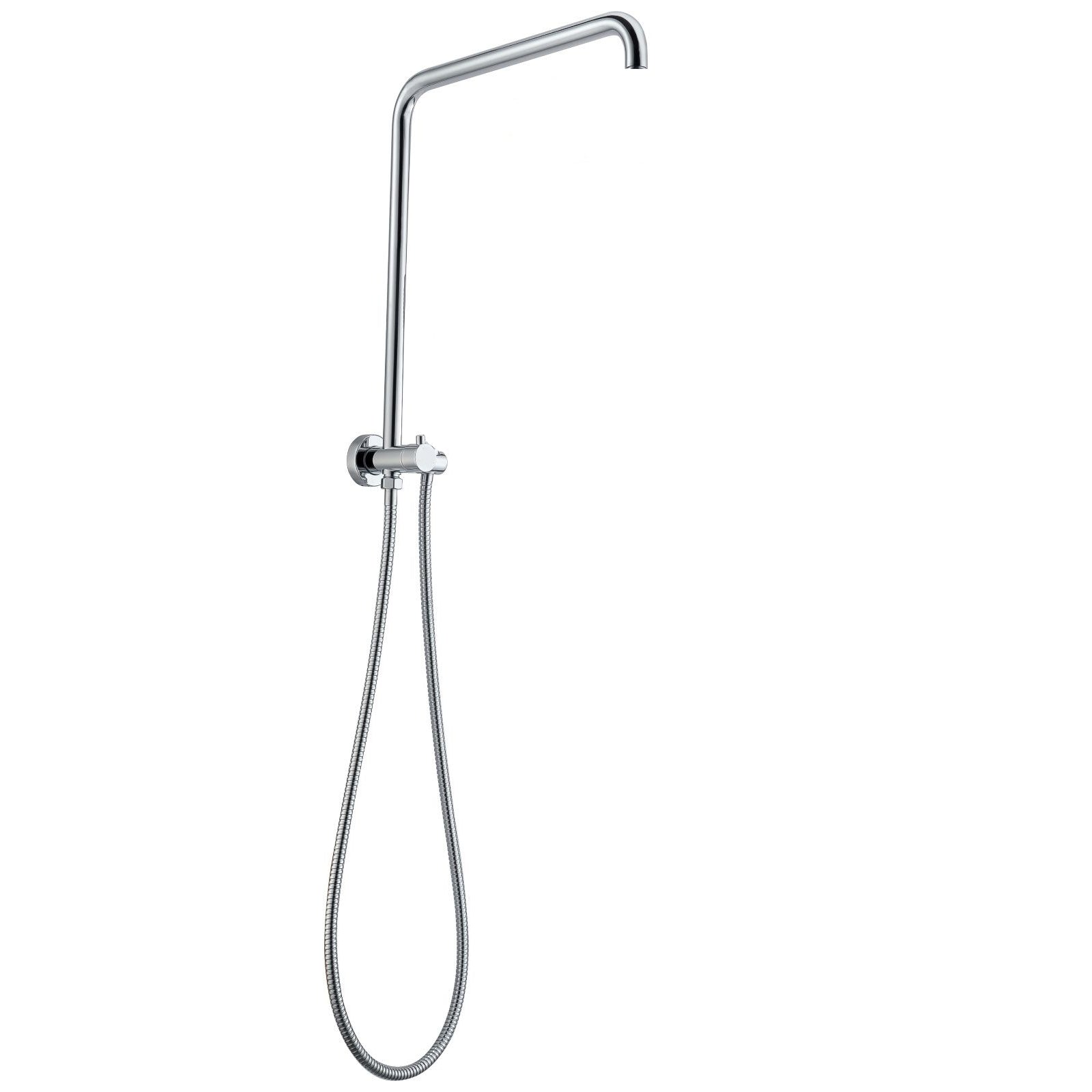Stainless Steel & Solid Brass Fixed Shower Rail Round - Chrome Silver