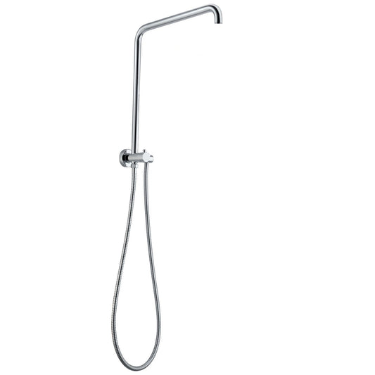 Stainless Steel & Solid Brass Fixed Shower Rail Round - Chrome Silver