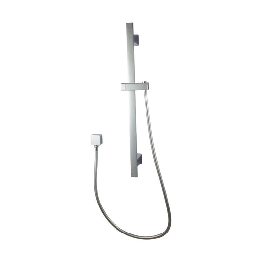 Handheld Shower Rail Flat - Stainless Steel & Solid Brass - Chrome Silver