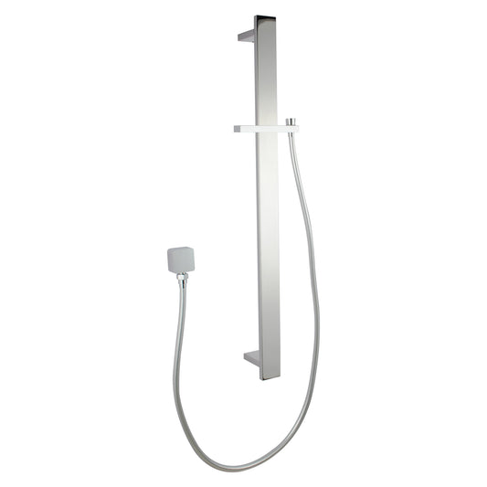 Handheld Shower Rail Flat - Stainless Steel & Solid Brass - Chrome Silver