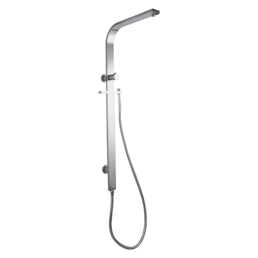 Stainless Steel & Solid Brass Fixed Shower Rail Flat - Chrome Silver
