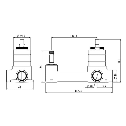Solid Brass Wall Mixer with Spout – In-Wall Part