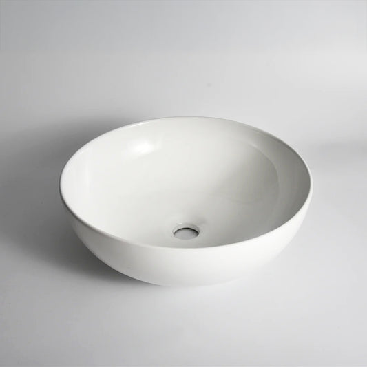 CLAYA Bowl-40 Ceramic Above Counter Basin – 400mm Gloss White