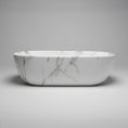 Load image into Gallery viewer, CLAYA Fusion-46 Ceramic Above Counter Basin – Matte White Carrara Marble