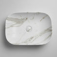 Load image into Gallery viewer, CLAYA Fusion-46 Ceramic Above Counter Basin – Matte White Carrara Marble