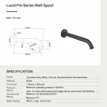 Load image into Gallery viewer, Solid Brass Bathtub/Basin Wall Spout 160mm - Black - LUCID PIN