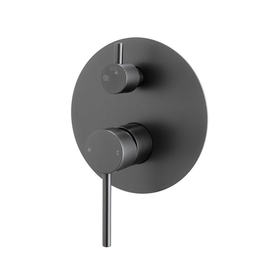 Solid Brass Diverter Mixer - Gunmetal Grey - LUCID PIN