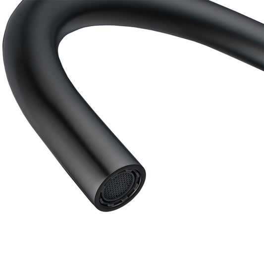 Solid Brass Swivel Basin Mixer - Brushed Gunmetal Grey - MOON