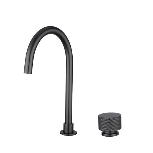 Solid Brass Swivel Basin Mixer - Brushed Gunmetal Grey - MOON