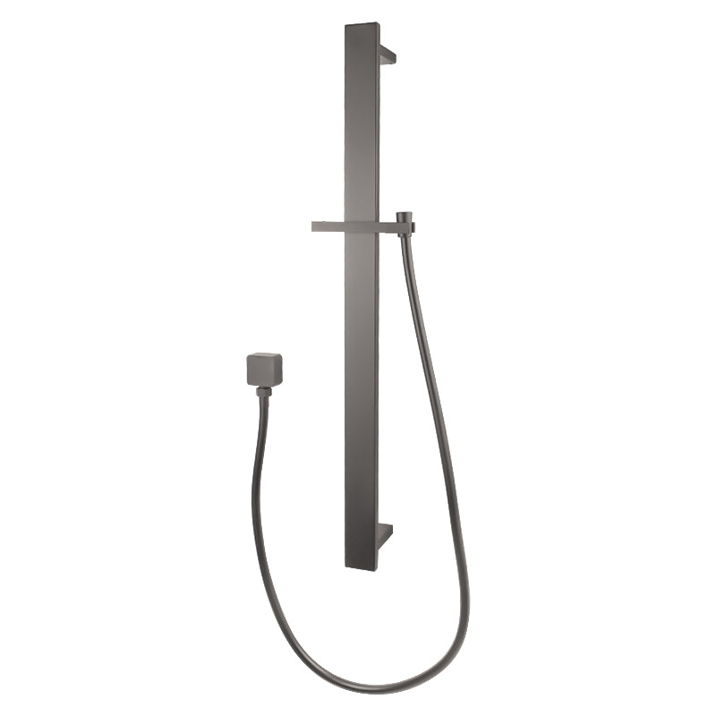 Handheld Shower Rail Flat - Stainless Steel & Solid Brass - Gunmetal Gray