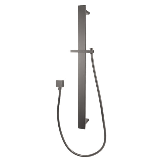 Handheld Shower Rail Flat - Stainless Steel & Solid Brass - Gunmetal Gray