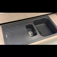 Load image into Gallery viewer, Carysil Granite 1 & 1/4 Bowl Stone Kitchen Sink with Drainboard - Beethoven D150 - Black