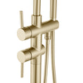 Load image into Gallery viewer, Solid Brass Freestanding Handheld Shower Head & Swivel Spout Tap - Light Brushed Brass