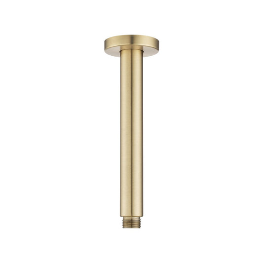 Stainless Steel 200mm Round Ceiling Shower Arm – Light Brushed Brass Gold