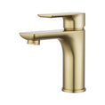 Load image into Gallery viewer, Solid Brass Short Basin Mixer - Light Brushed Brass Gold - VOG